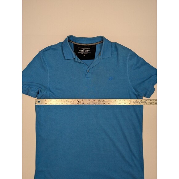 Banana Republic Organic Cotton Pique Polo Blue Mens Medium - Picture 8 of 11